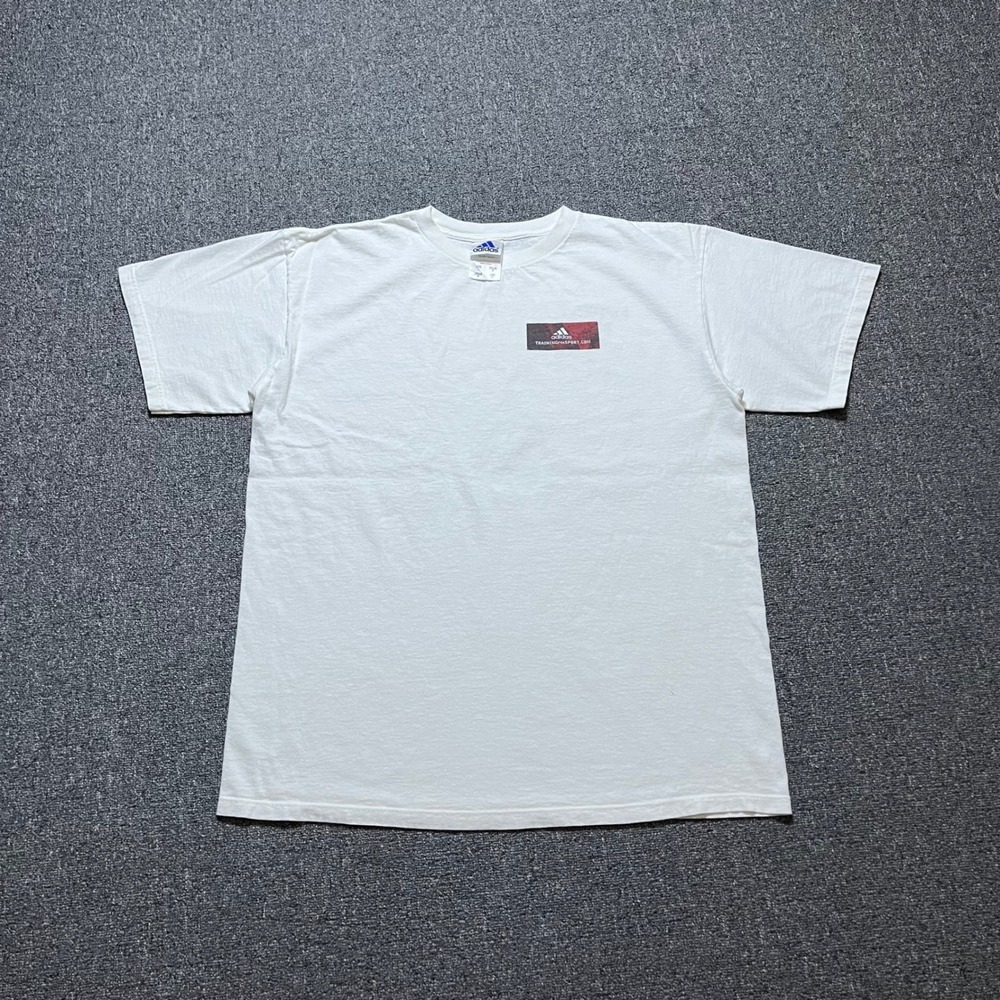 Vintage Adidas Training For Sport T Shirt Large White Motivational Graphic Y2K